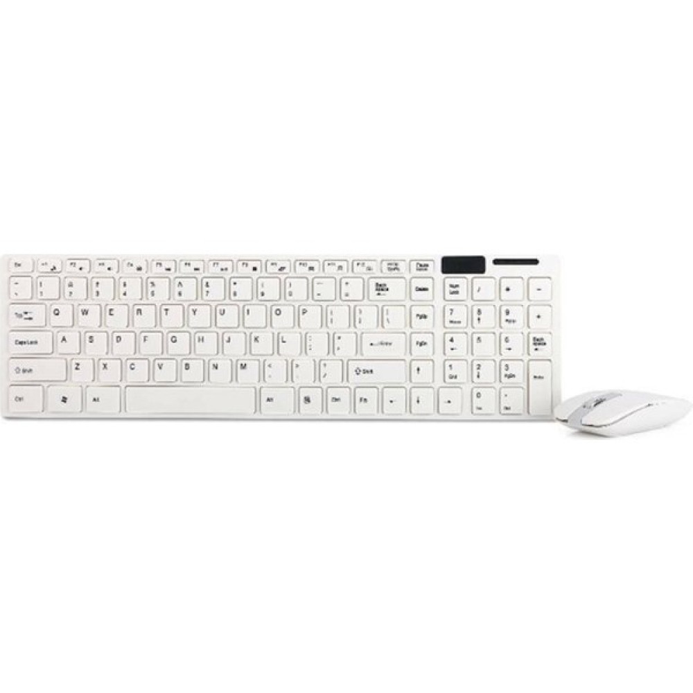 (Beyaz) Slim 2.4 Ghz Akülü Kablosuz Klavye ve Fare Mac Pc Laptop Tablet Için Set(Yurt Dışından) - Beyaz Klavye - Mouse Fiyatı