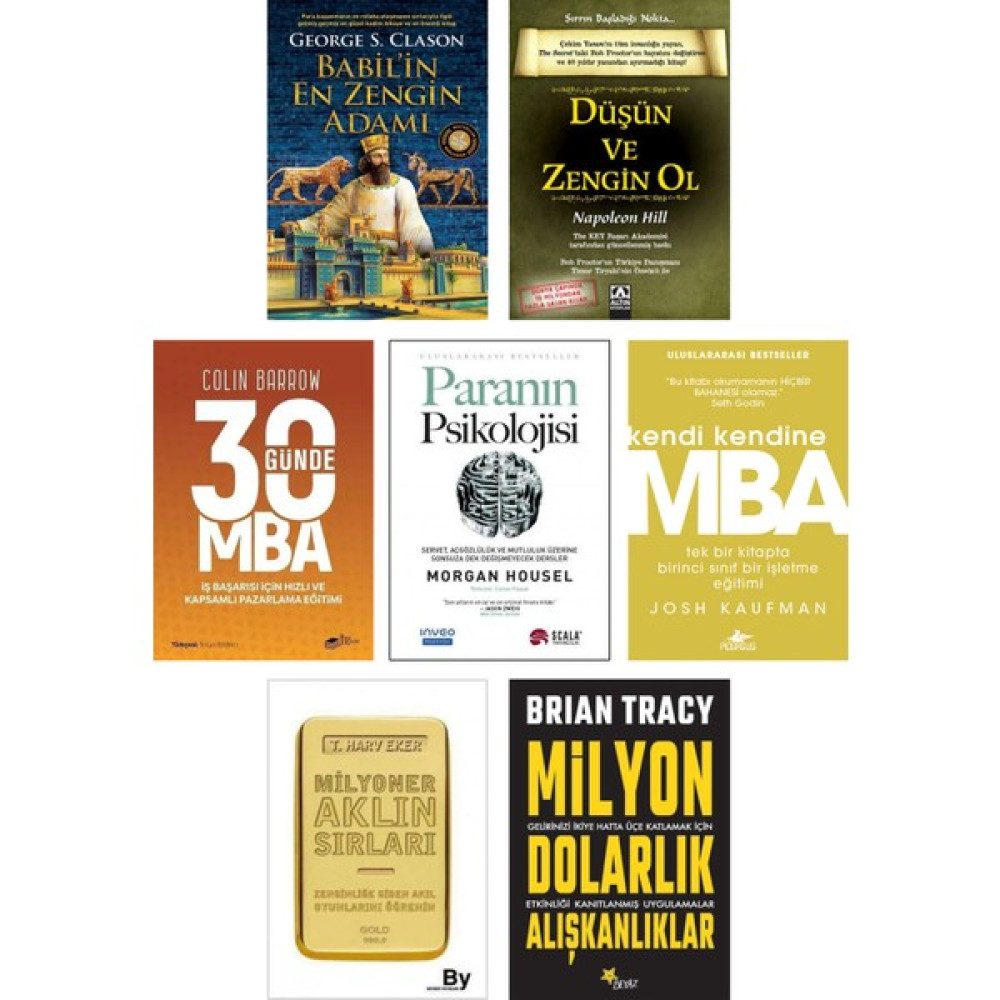 Beyaz Yayınları - Milyon Dolarlık Alışkanlıklar + Milyoner Aklın Sırları + Babil’in En Zengin Adamı + Düşün Ve Zengin Ol + Paranın Psikolojisi + Ke... Ekonomi Pazarlama Kitapları Fiyatı