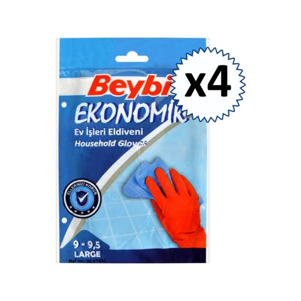 Beybi Bulaşık Temizlik Eldiveni Large 9-9.5 x 4 - L Temizlik Malzemeleri Fiyatı