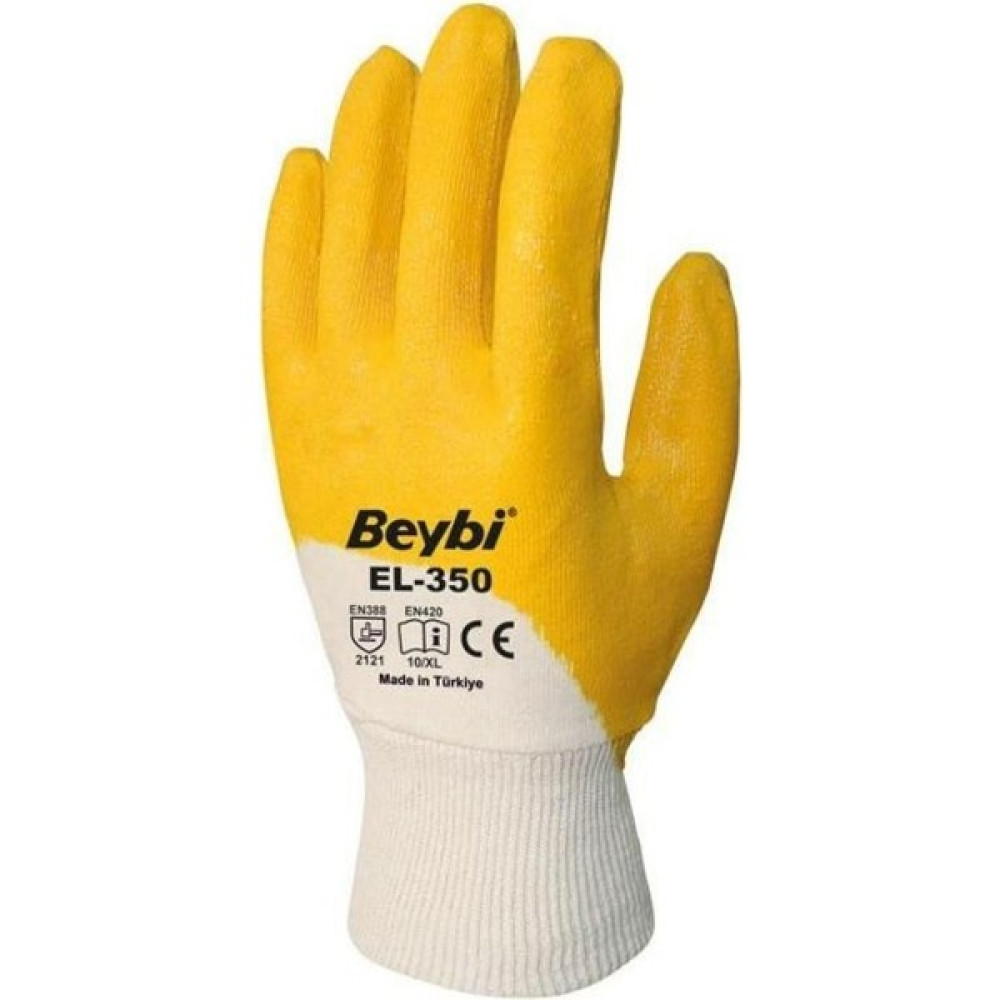 Beybi KN350 EL-350 Pamuk Astarlı Nitril Iş Eldiveni - Sarı - 10 Oto Boyaları Fiyatı