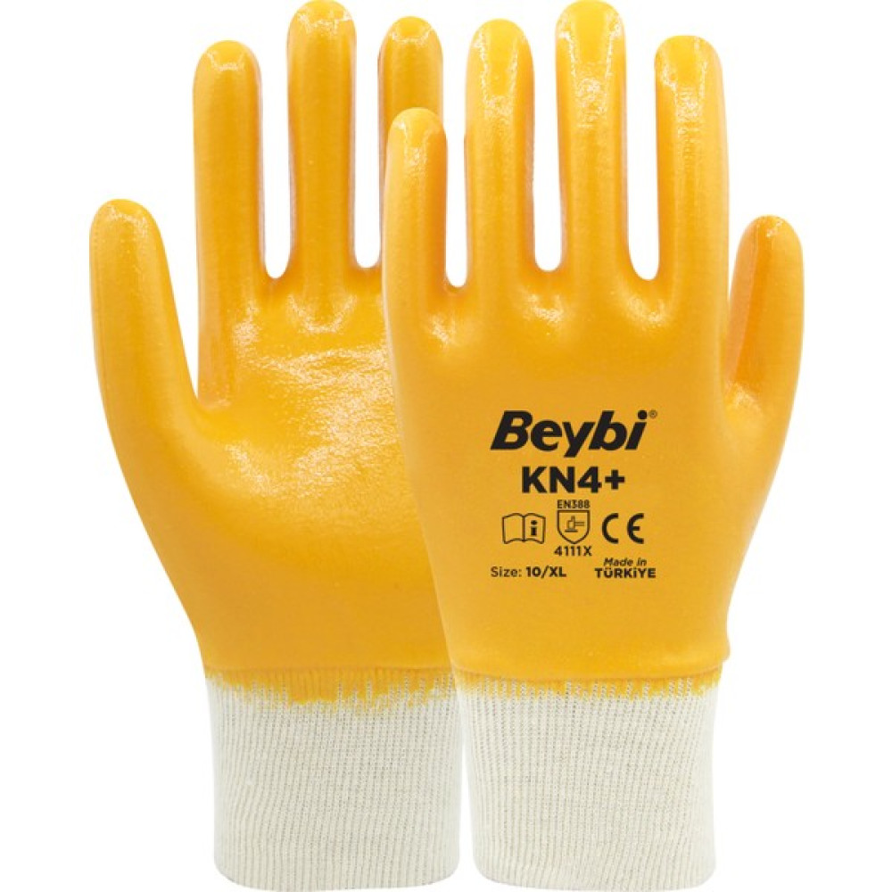 Beybi Kn4+ Pamuk Nitril Eldiven 12 Çift - Sarı - Beyaz - 10 Oto Boyaları Fiyatı