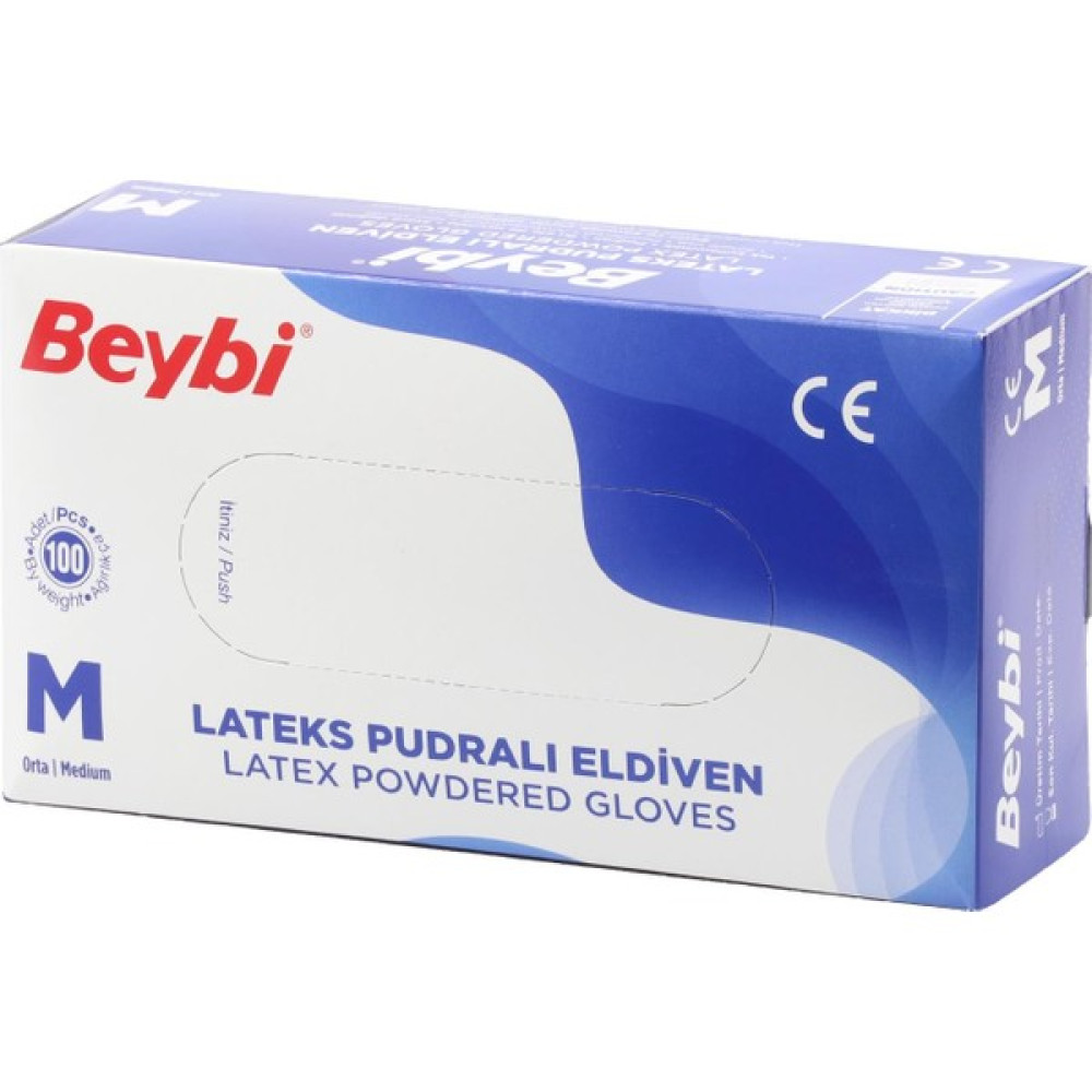 Beybi Lateks Eldiven Pudralı Medium (Orta) - 100 Adet Temizlik Malzemeleri Fiyatı