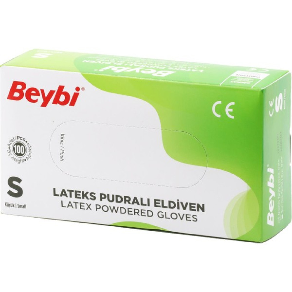 Beybi Lateks Eldiven Pudralı Small (Küçük) - 100 Adet Temizlik Malzemeleri Fiyatı