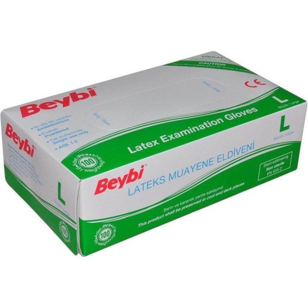 BEYBİ Latex Pudralı Eldiven Large 100lü Temizlik Malzemeleri Fiyatı