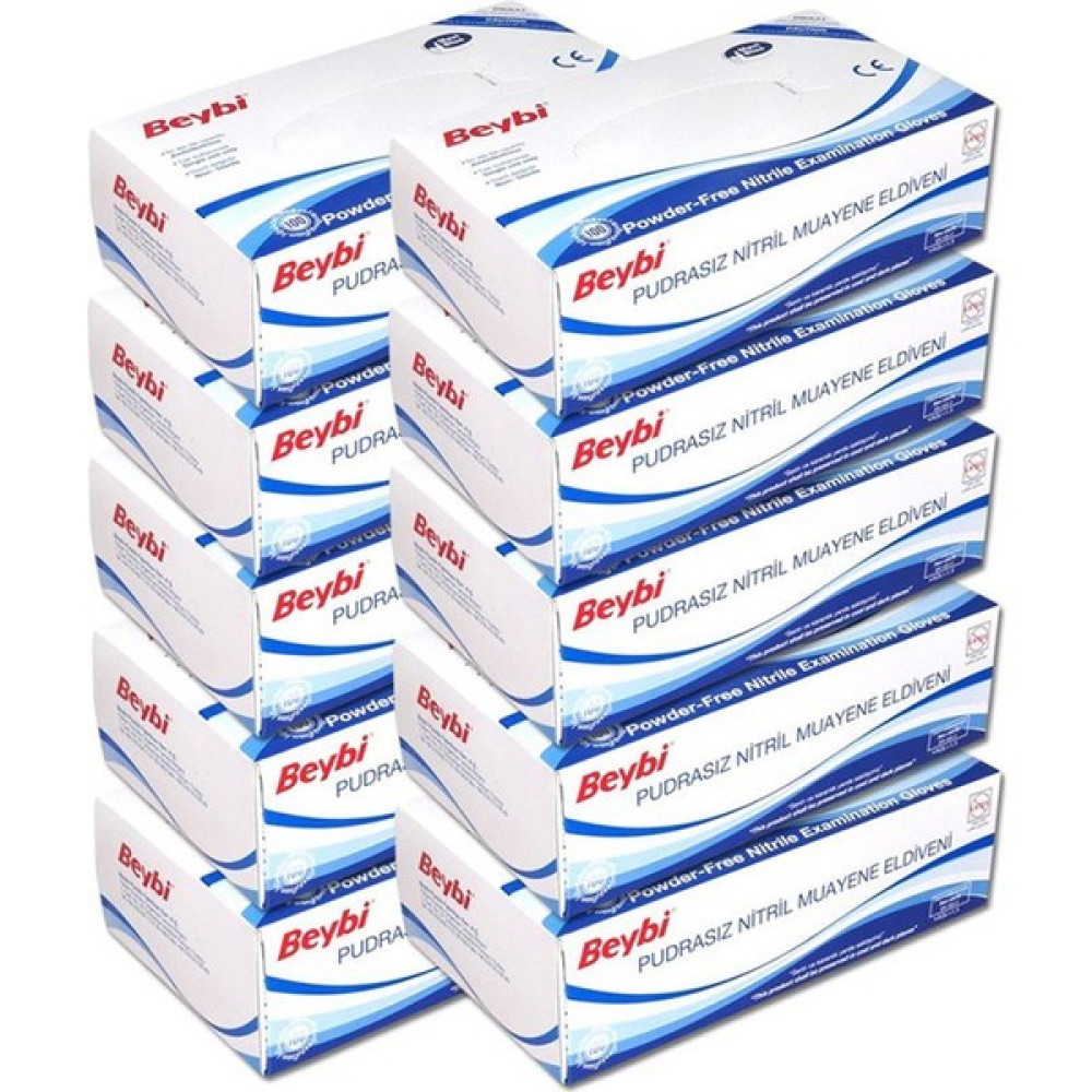 Beybi Nitril Eldiven Pudrasız (10 Paket) - L Temizlik Malzemeleri Fiyatı