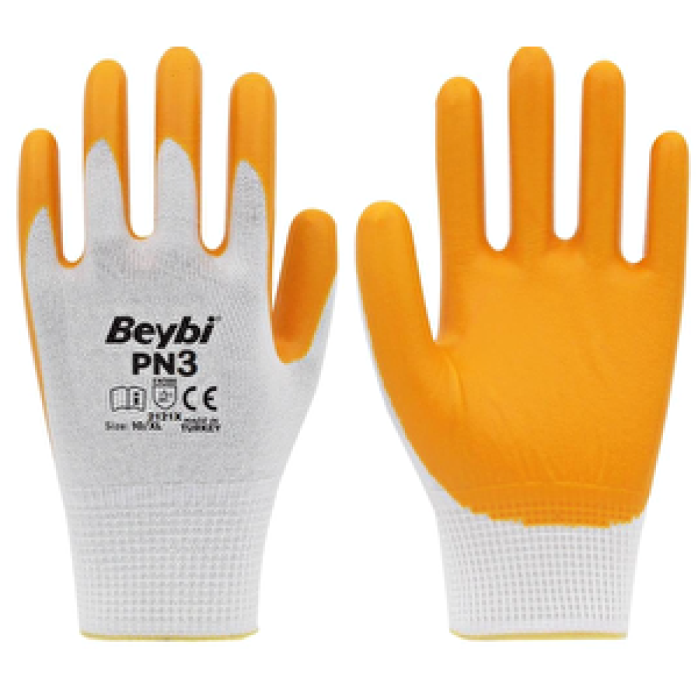 Beybi Nitril Eldiven Sarı-beyaz 10"" Ekonomik İş Eldiveni Fiyatı