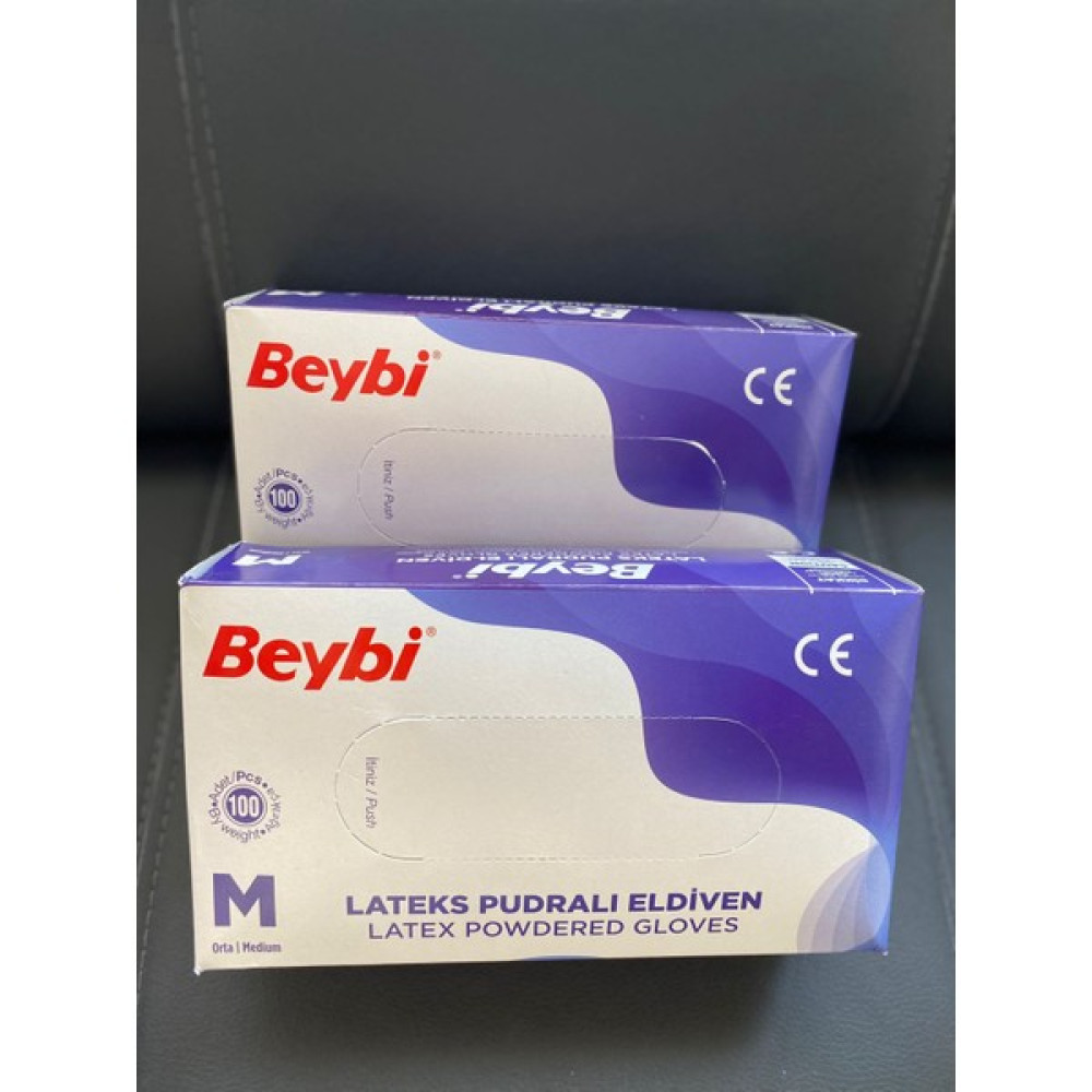 Beybi Pudralı Lateks Eldiven M Beden Beyaz 100'LÜ (1 Paket) Temizlik Malzemeleri Fiyatı