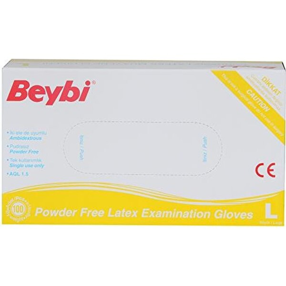 Beybi Pudrasız Lateks Eldiven 100'LÜ (Large) - 20 Paket - 1 Koli - Beyaz - L Temizlik Malzemeleri Fiyatı
