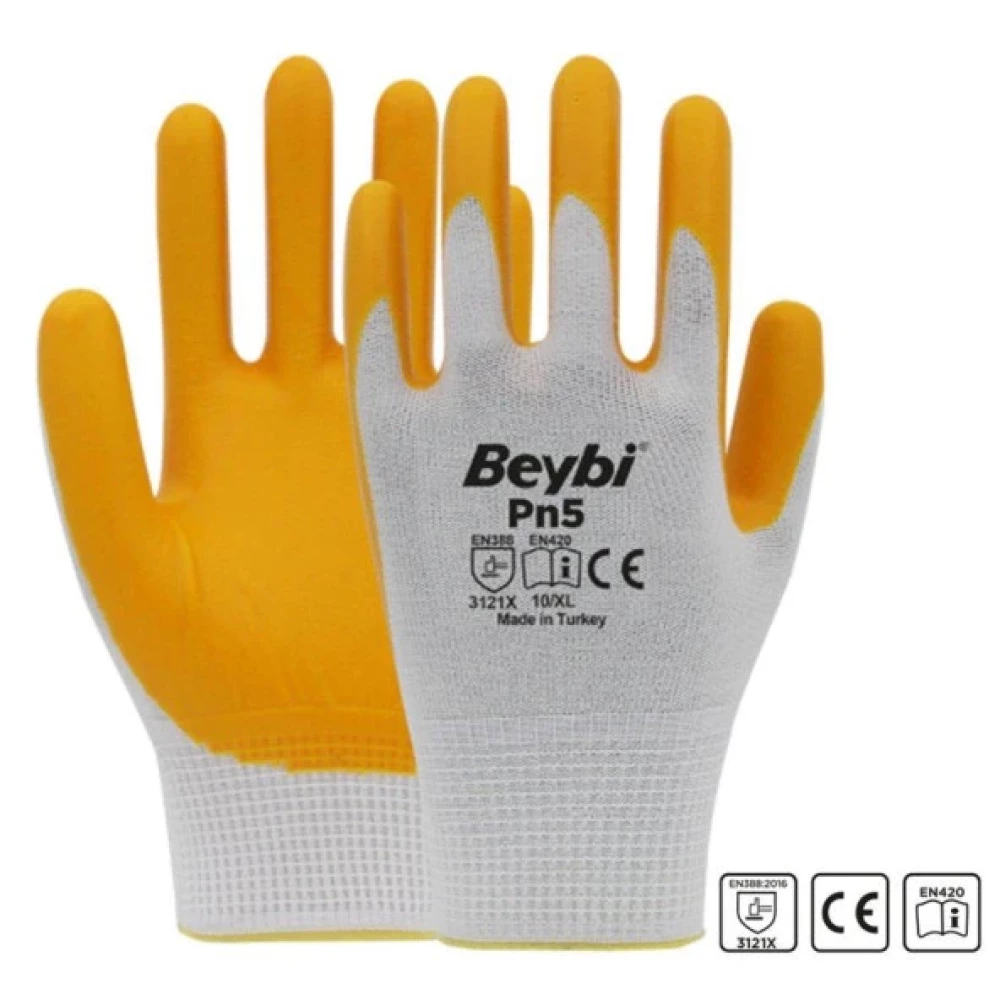 Beybı Sarı Nıtrıl Eldıven Pn5 No 10 İş Eldiveni Fiyatı