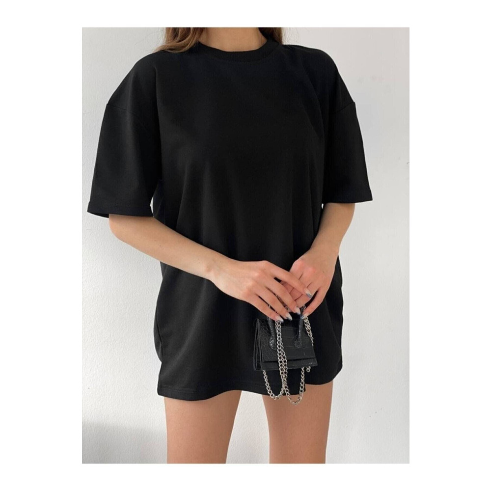 Beybun boutique Unisex Pamuk Bisiklet Yaka Boyfriend Örme Oversize T-shirt 3-4 Yaş Beden Bayan T-shirt Fiyatı