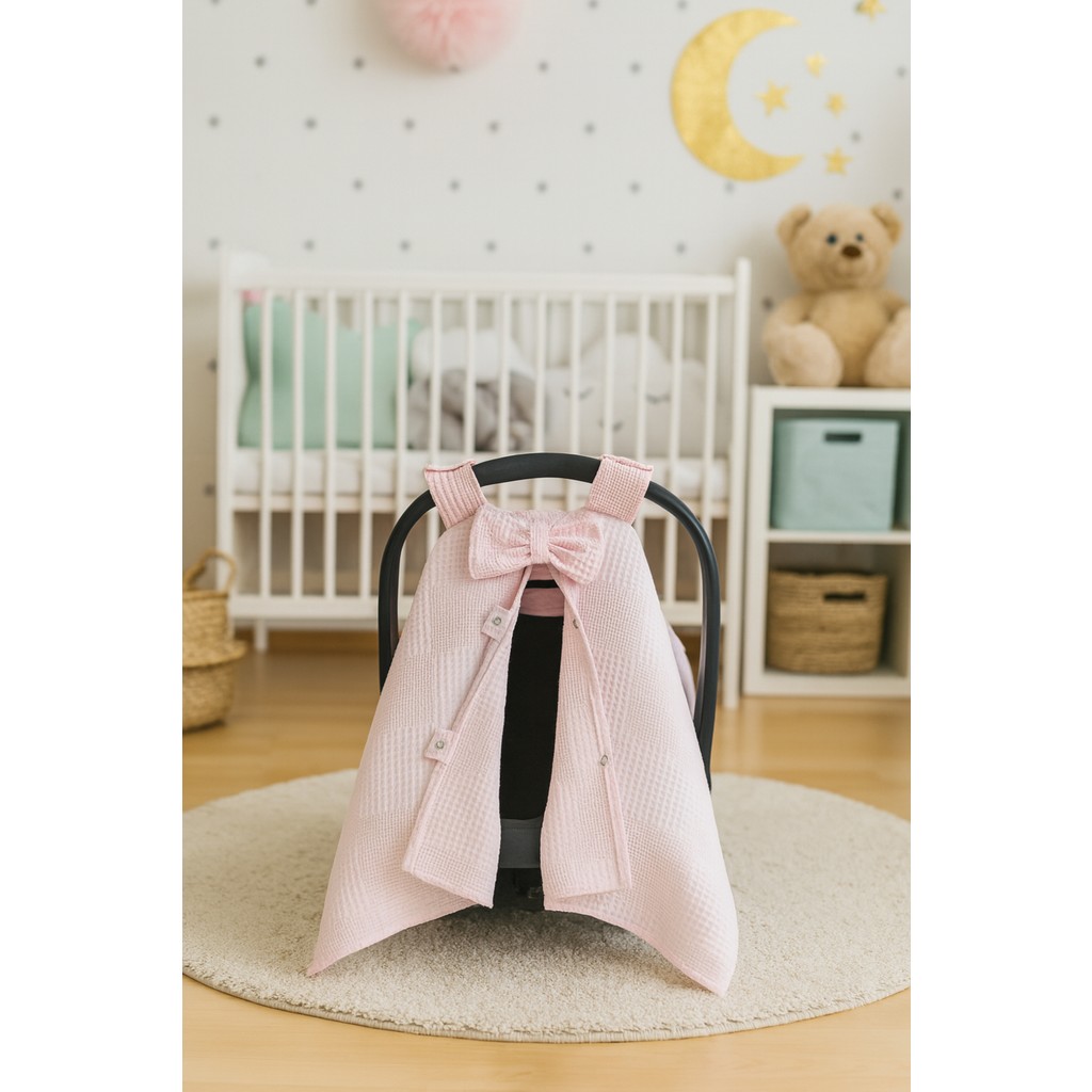 Beyge Baby Pembe Waffle Pike Mevsimlik Puset Örtüsü - 0 - 1 Yaş Bebek Arabası ve Pusetler Fiyatı