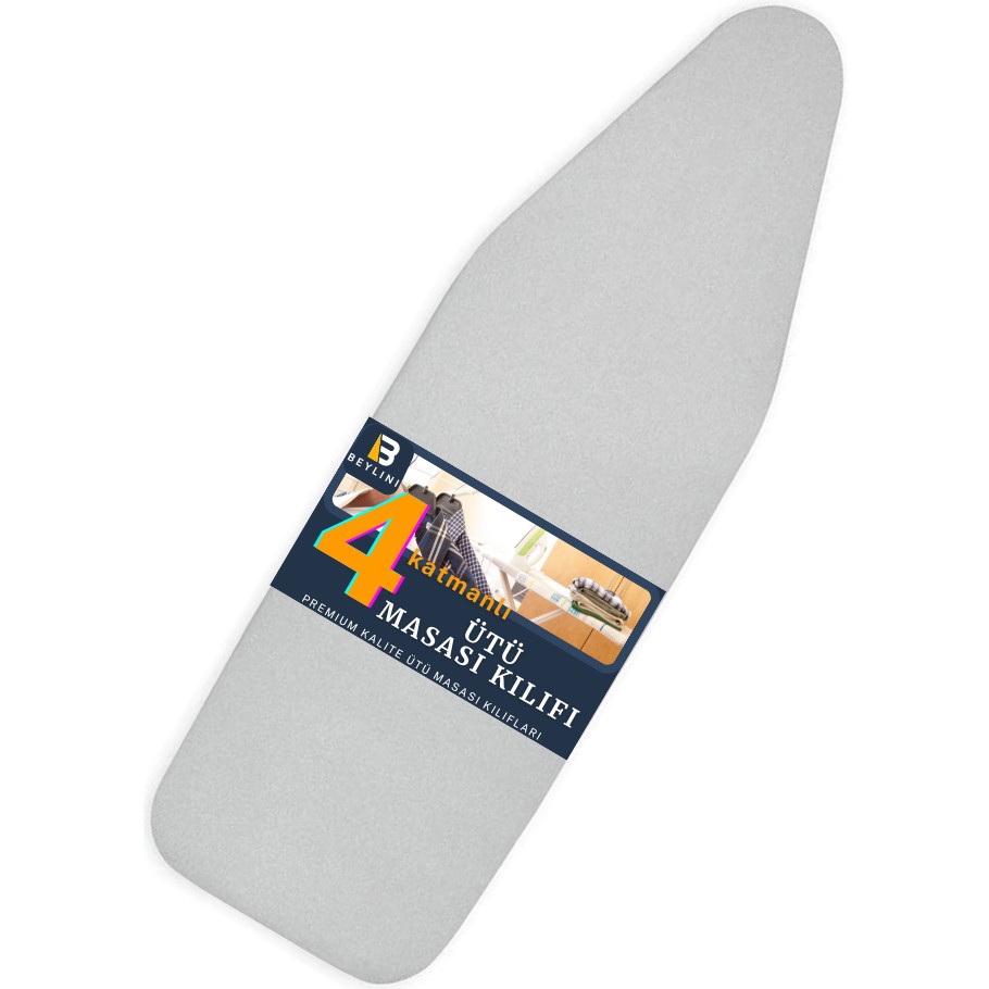 Beylini Ütü Masası Kılıfı 50X150 cm Gri Keçeli Süngerli Yanmaz Lastikli Premium Kalite Ütü Masaları ve Aksesuarları Fiyatı