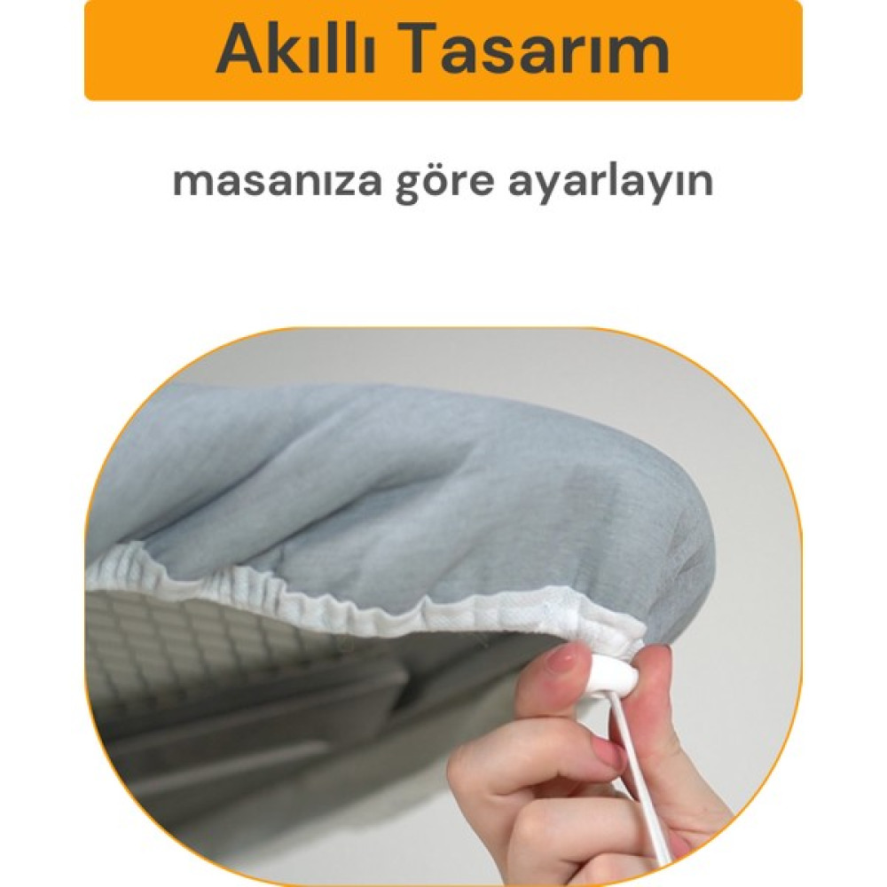Beylini Ütü Masası Kılıfı Örtüsü Bezi, Keçeli,Süngerli,Lastikli Yanmaz Ayarlanabilir 42x114 cm Gri Ütü Masaları ve Aksesuarları Fiyatı