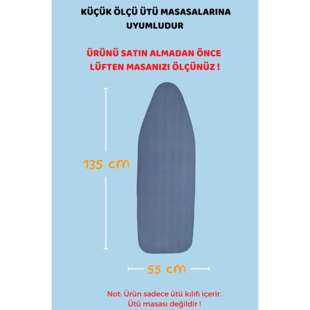 Beylini Ütü Masası Kılıfı Örtüsü Bezi, Keçeli,Süngerli,Lastikli Yanmaz Ayarlanabilir 50x150 cm Mavi Ütü Masaları ve Aksesuarları Fiyatı