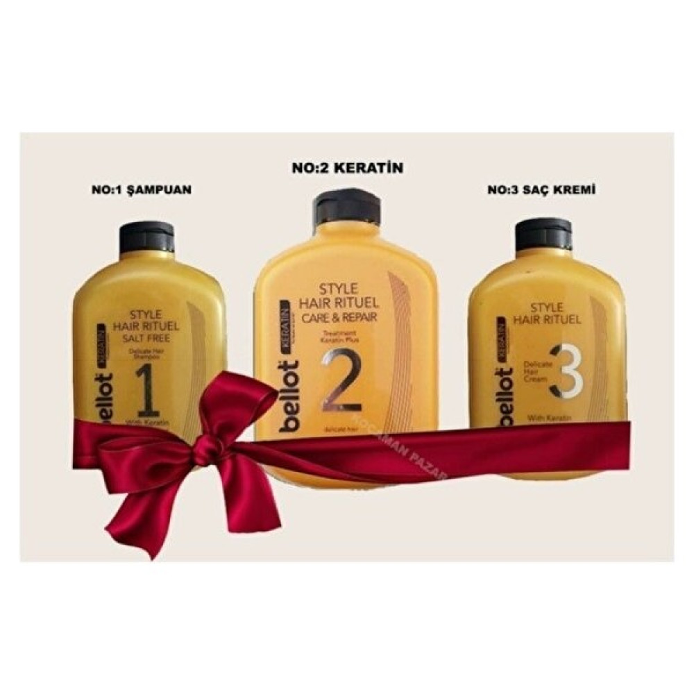 Beyonce Bellot Keratin 3 Lü Set Keratin Hair Care Kit (1000 Ml*3 Parça) Brezilya Fonü Şampuan ve Saç Kremi Fiyatı