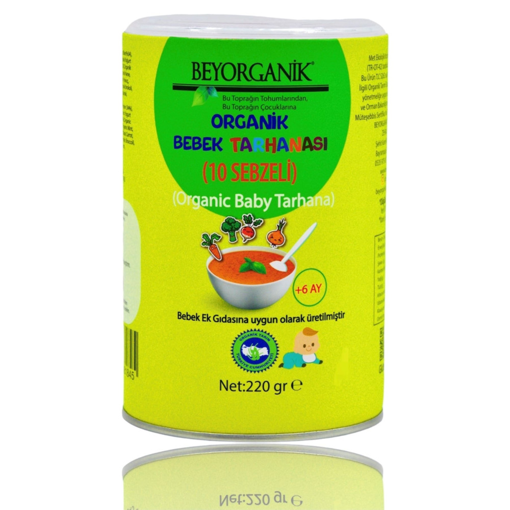 BEYORGANİK Bebek Ek Gıdası Organik Bebek Tarhanası (10 Sebzeli) 220gr Bebek Mamaları Fiyatı