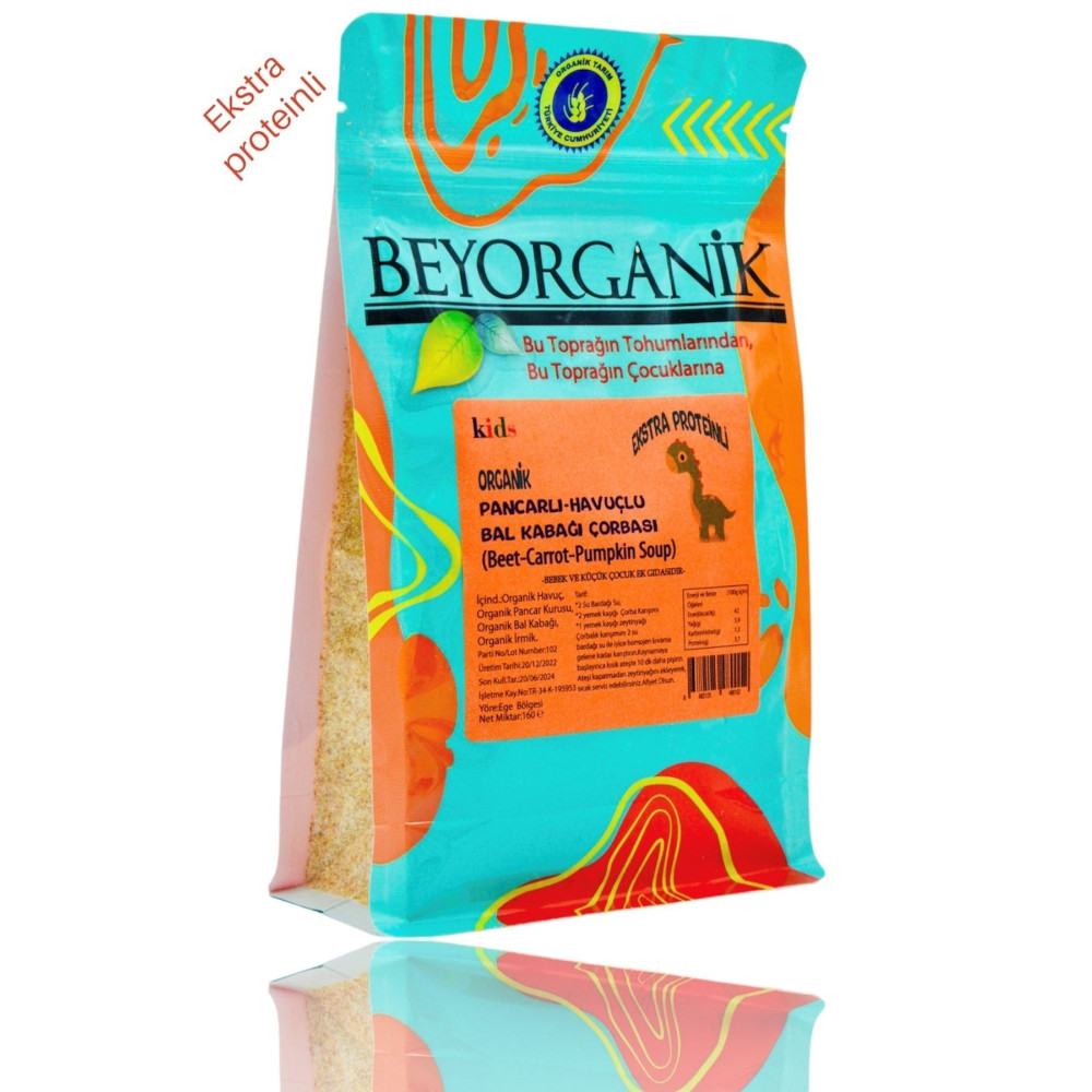 BEYORGANİK Organik Pancar Havuç Balkabağı Çorbası 160gr (EKSTRA PROTEİNLİ) Bebek Mamaları Fiyatı