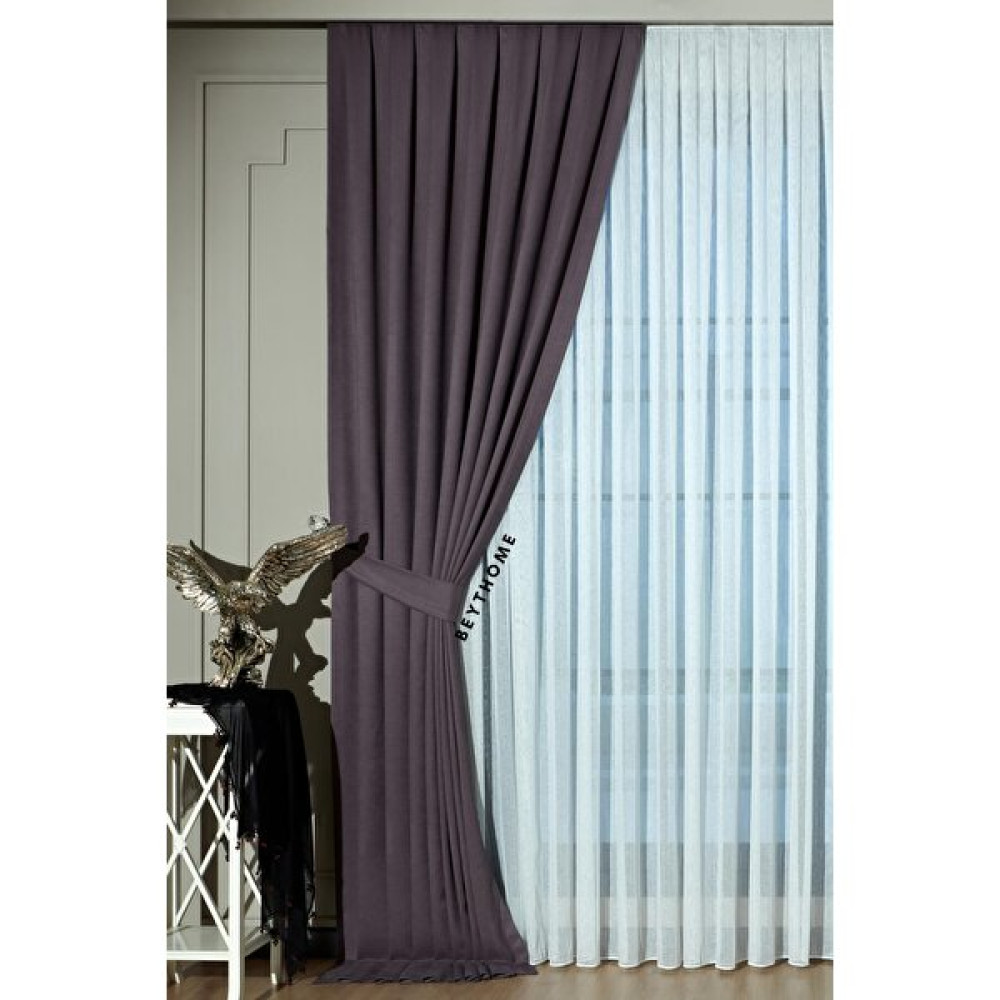Beyt Home Koyu Gri Soft Kadife Fon Perde - Pileli Tek Kanat - x 2 Orta Pile - 70 x 250 cm Fon Perde Fiyatı