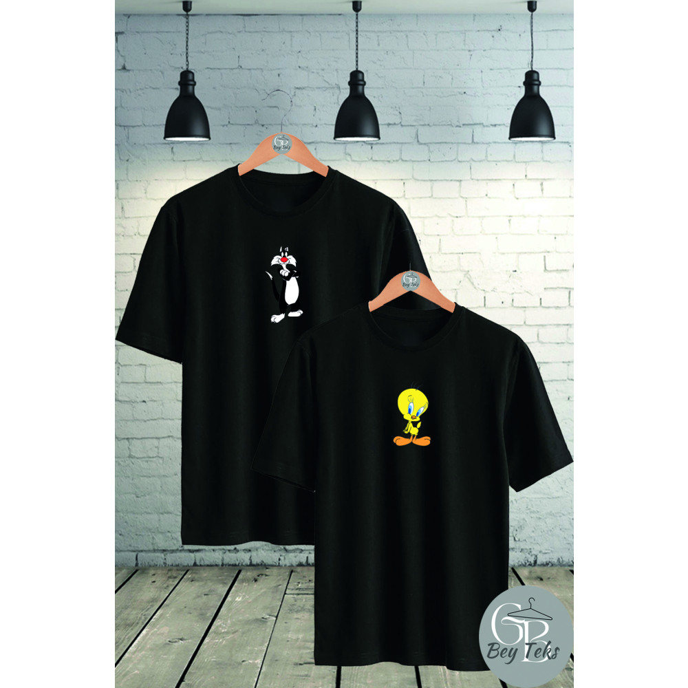 BEYTEKS Sevgili Kombini Çift Unisex Oversize Tişört (2 Li) 2XL Beden Bayan T-shirt Fiyatı
