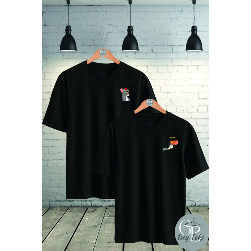 BEYTEKS Sevgili Kombini Çift Unisex Oversize Tişört 2li M/XL Beden Bayan T-shirt Fiyatı