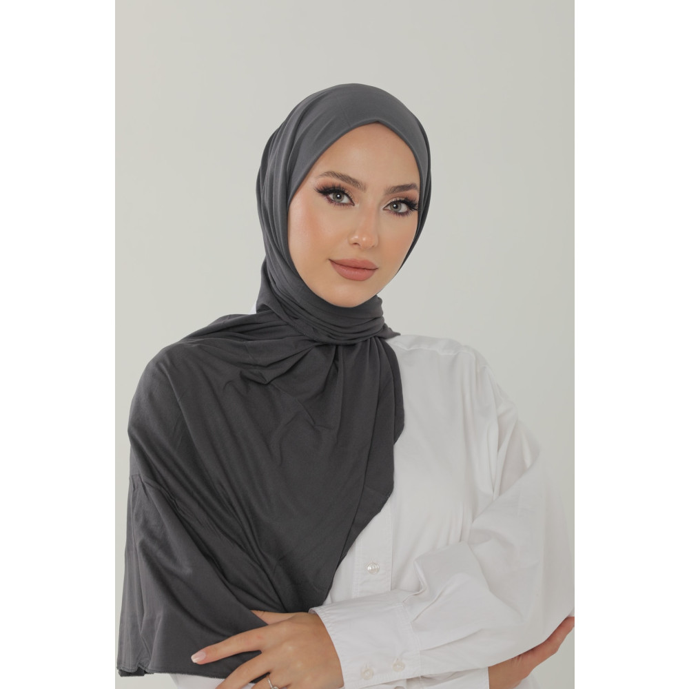 Beyzak Antrasit Luxury Penye Şal - Kadın Tesettür Jersey Hijab Lycra Shawl 70 x 180 Beden Şal Fiyatı