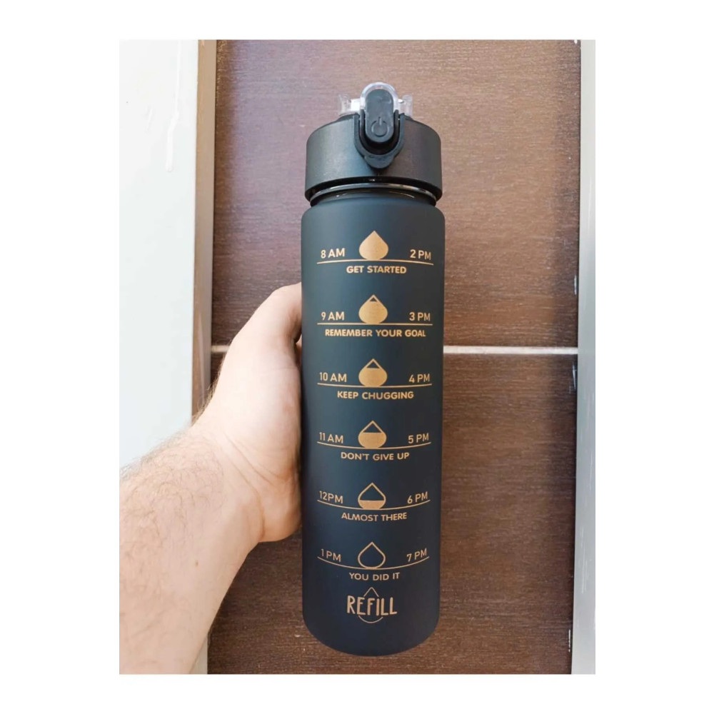 BEYZANA 900 Ml Black Motivasyon Matarası Bpa Içermez Matara Fiyatı