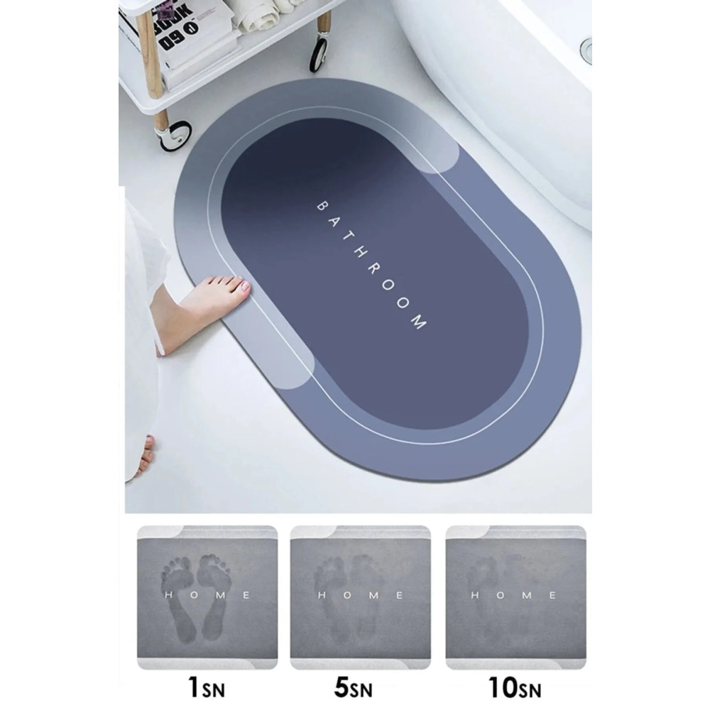 BEYZANA Su Emici Paspas Şık Tasarım Abdest Paspası Kaymaz Taban Diyatom 40*60 Cm Oval Paspas Banyo Tekstili Fiyatı