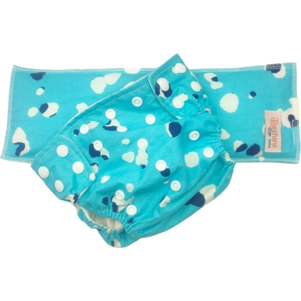 Bezhane Baby Yıkanabilir Bebek Bezi Cepli Mavi Beyaz Nokta (3KG-12KG)+1 Numara 7 Katlı Emici Ped - 1 Bebek Bezi Fiyatı