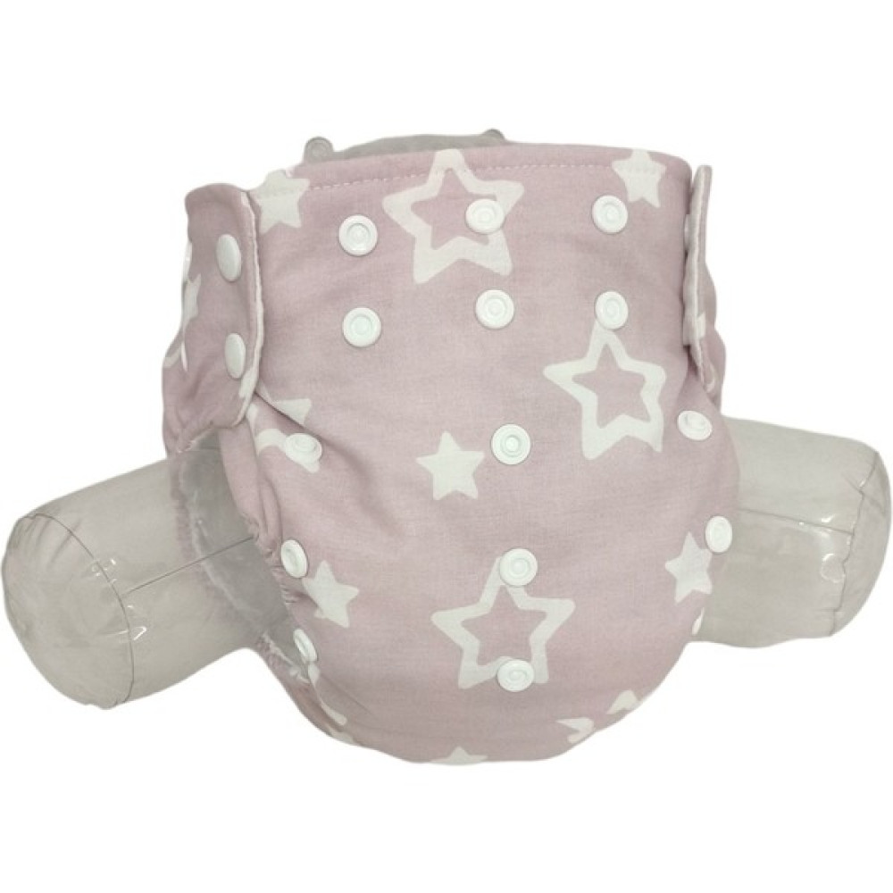 Bezhane Baby Yıkanabilir Bebek Bezi Pembe Beyaz Yıldızlı (3KG-12KG)+1 Numara 7 Katlı Emici Ped - 1 Bebek Bezi Fiyatı