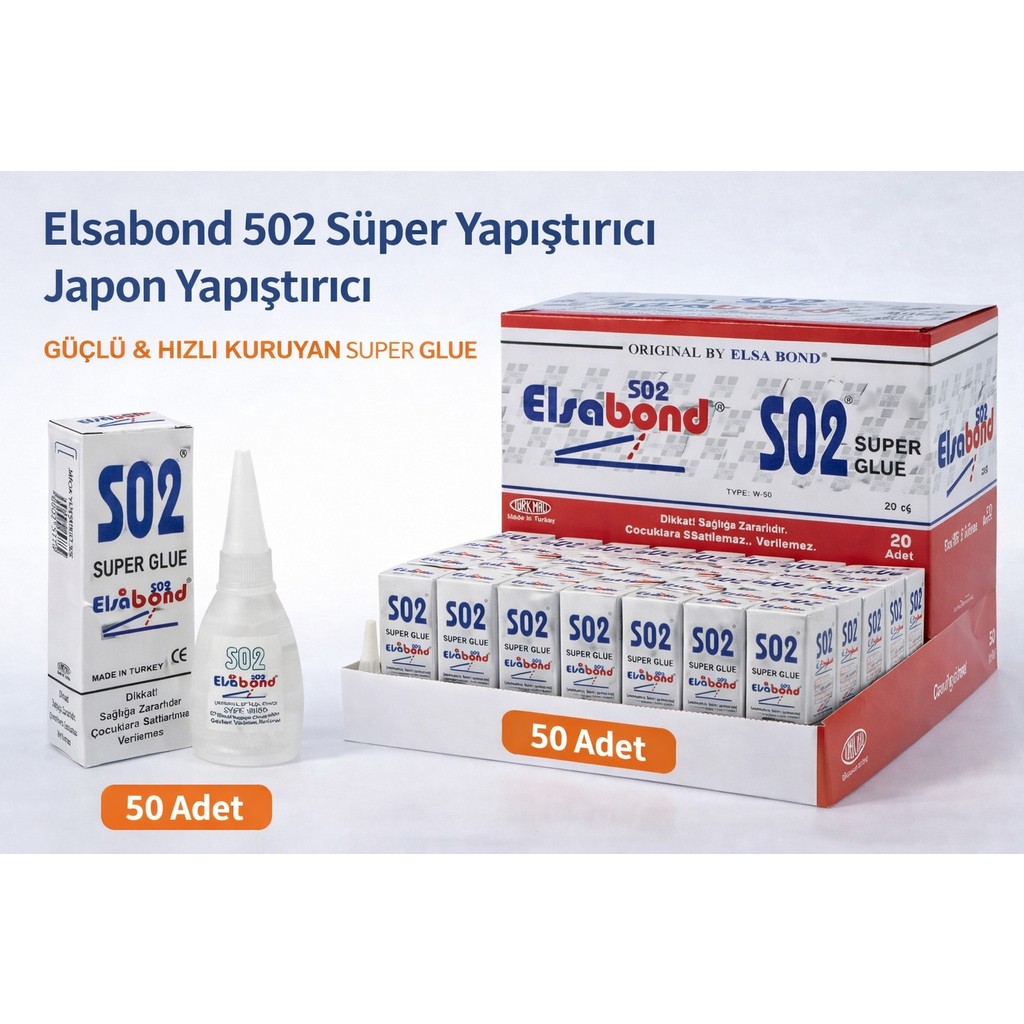 Bezos Elsabond 502 Süper Yapıştırıcı Japon Yapıştırıcı 20G Güçlü Hızlı Kuruyan Super Glue 50 Adet Diğer Fiyatı