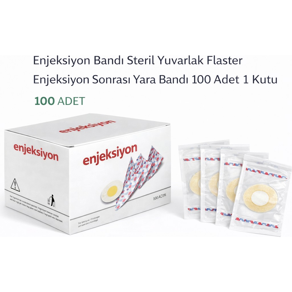 Bezos Enjeksiyon Bandı Steril Yuvarlak Flaster Enjeksiyon Sonrası Yara Bandı 100 Adet 1 Kutu Diğer Fiyatı