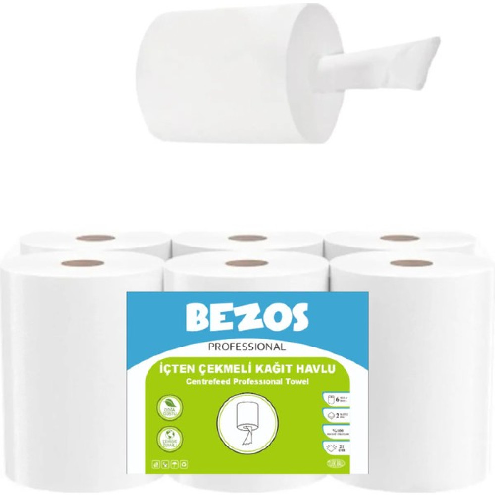 Bezos Professıonal 21 cm Içten Çekmeli Kağıt Havlu 6 Rulo x 4 Adet Oto Boyaları Fiyatı