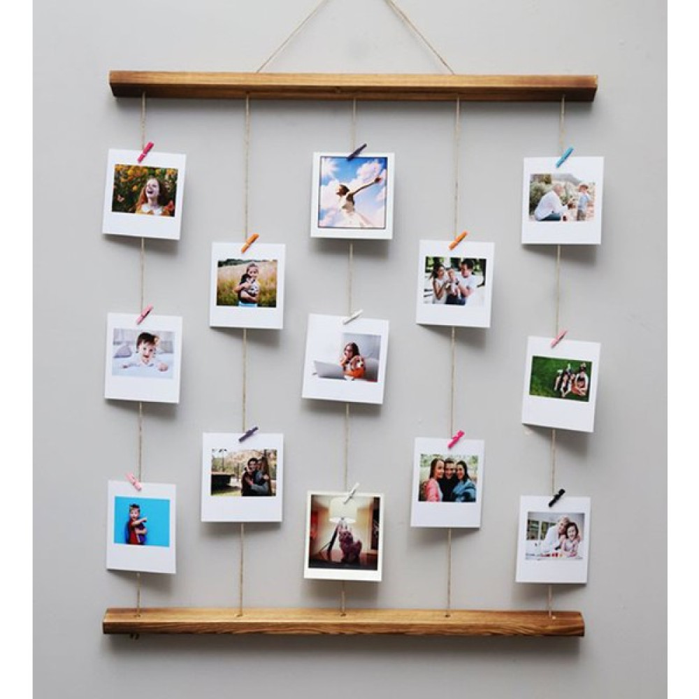 Bfd Shop Ahşap Ipli Fotograf Askısı 10 Adet Renkli Mandal - 50X70CM Resim & Fotoğraf Çerçevesi Fiyatı