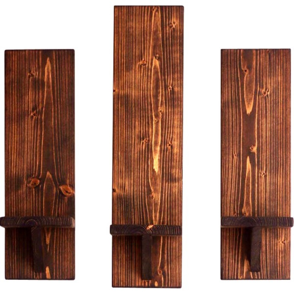 Bfd Wood Bfdwood Doğal Ahşap Dekoratif 3'lü Duvar Rafı Kitaplık - Duvar Rafı & CD / DVD Rafı Fiyatı