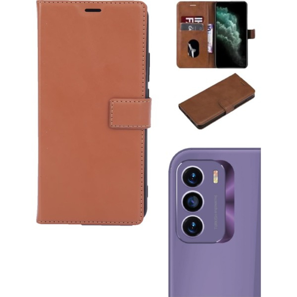 Bg Aksesuar Reeder S19 Max Pro S Kamera Korumalı Cüzdanlı ve Kapaklı Kılıf - Kahverengi Cep Telefonu Kılıfı Fiyatı