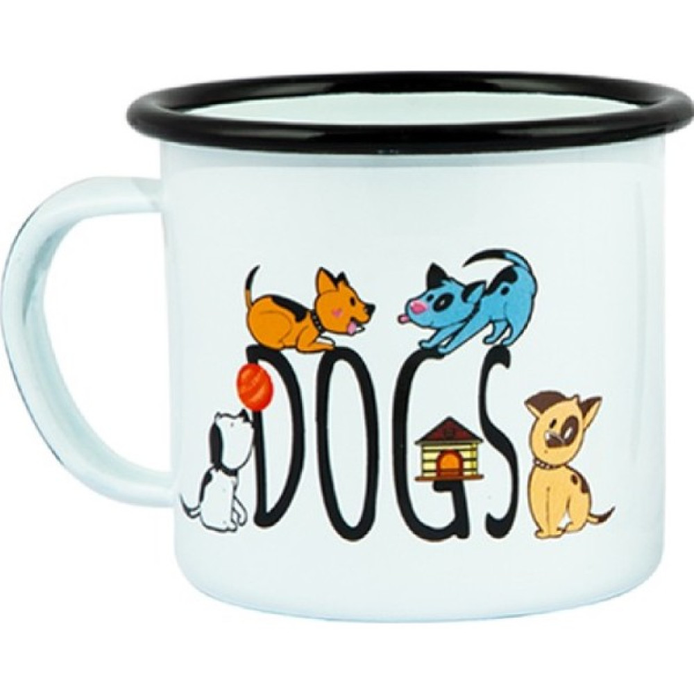 Bggdsgn Dogs Köpekler Tekli Çelik Üzeri Emaye Kaplama Kupa Fincan / Bardak / Kahve Takımı Fiyatı