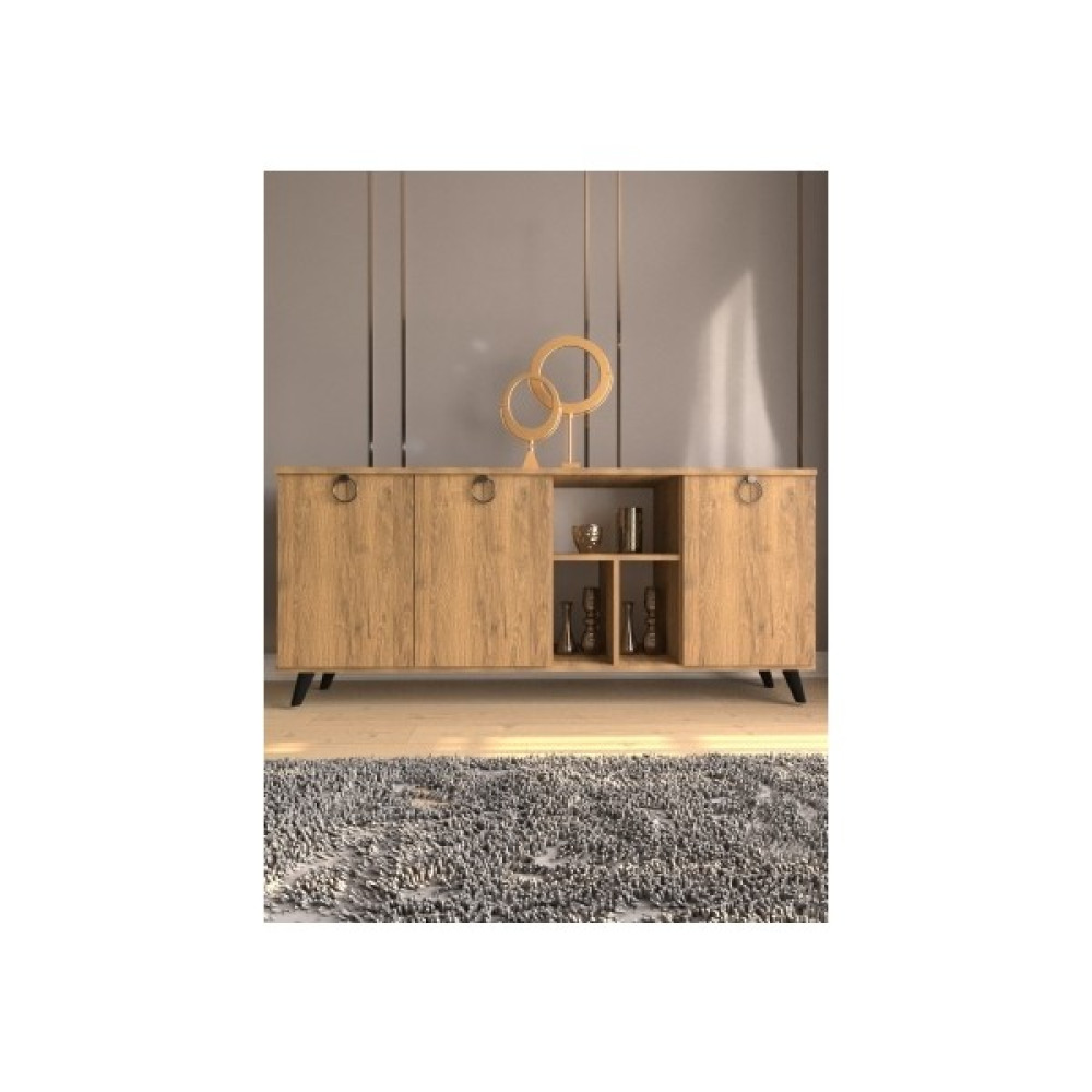BGR Mobilya Ahşap 3 Kapaklı Konsol - Ahşap Rengi - 160 x 70 cm Konsol Mobilya Fiyatı