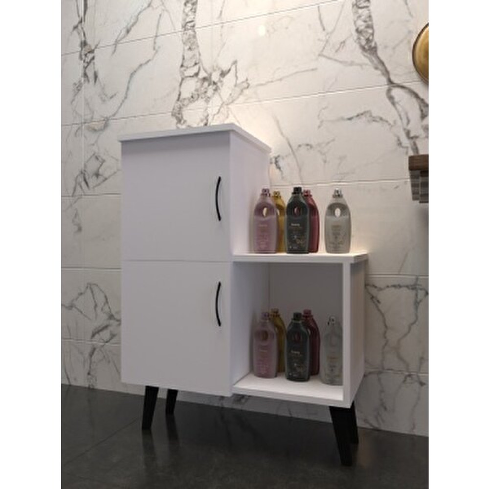 BGR Mobilya Beyaz 2 Kapaklı  Açık Raflı Banyo Dolabı Banyo Dolabı / Mobilyası Fiyatı
