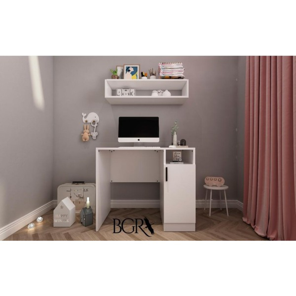 BGR Mobilya Çalışma Masası Bilgisayar Masası- Ofis Masası - G/89 CM Y/75 CM D/50 CM - Beyaz Çalışma Masası Fiyatı