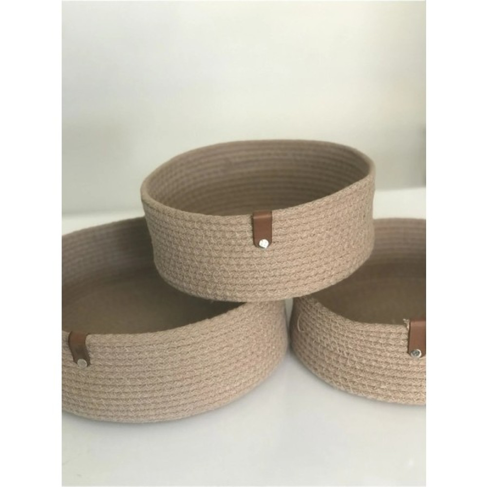 BH Bohem Handmade Bohem Handmade 3’lü Set Hasır Sepet Takımı - Banyo, Mutfak, Oda Organizeri - El Yapımı Dekoratif Sepet C - 20 Sepet Fiyatı