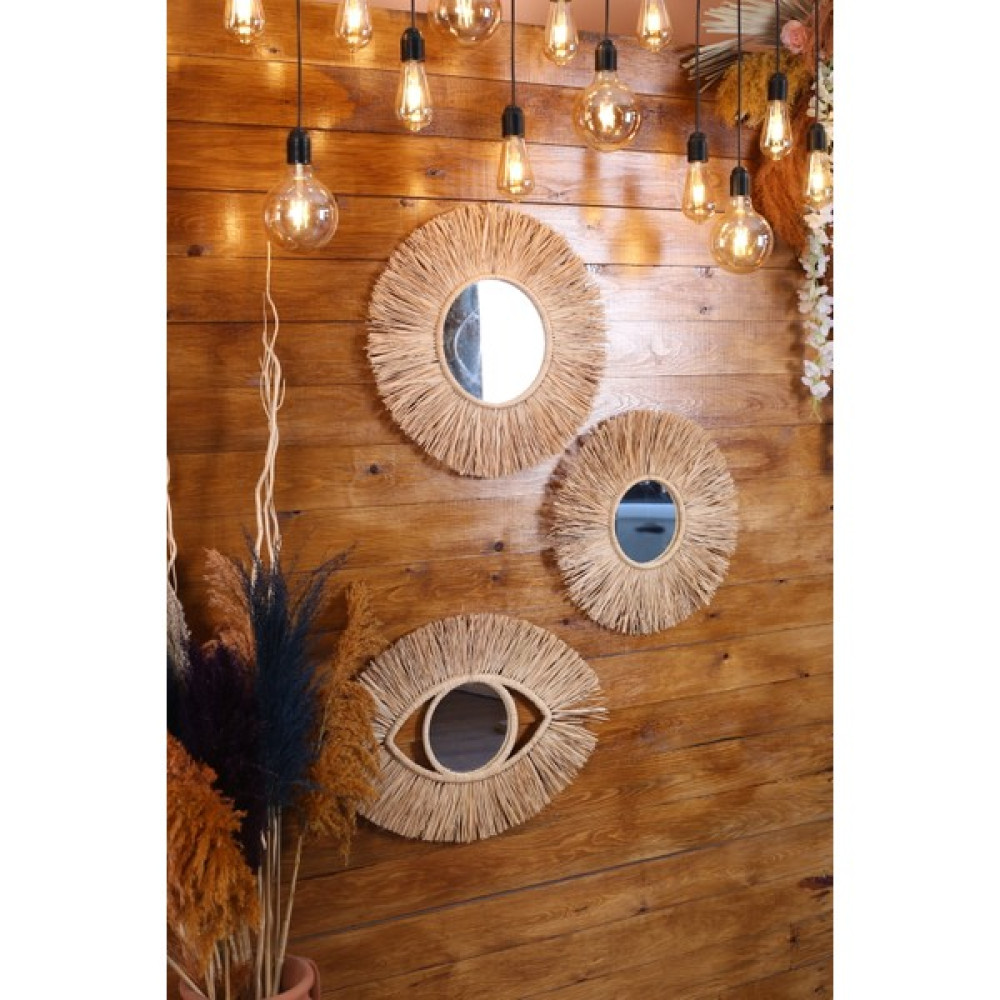 BH Bohem Handmade Bohem Handmade 3'lü Yuvarlak ve Göz Ayna Seti K001 - 1 Adet Ev & Dekorasyon Aksesuarları Fiyatı