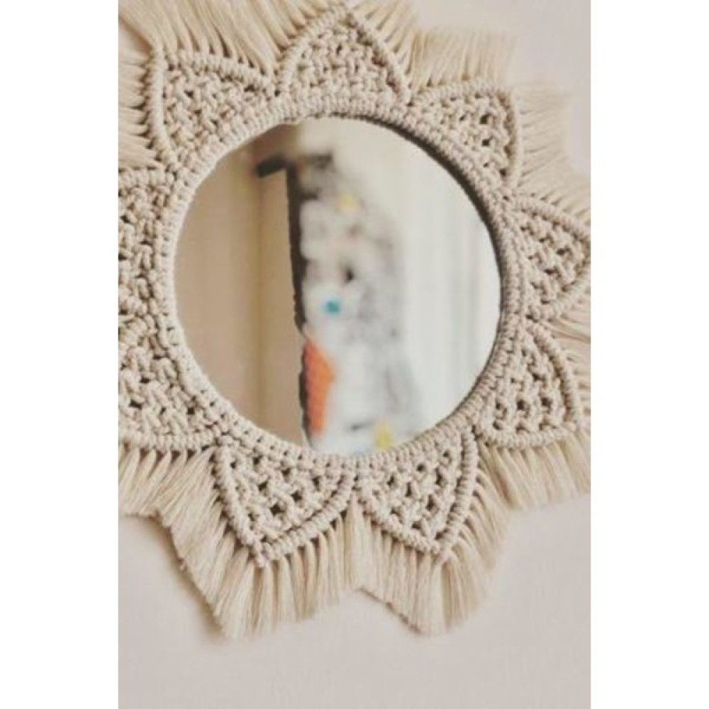 Bh Bohem Handmade Makrome Ayna B111 - Ekru Ayna Fiyatı