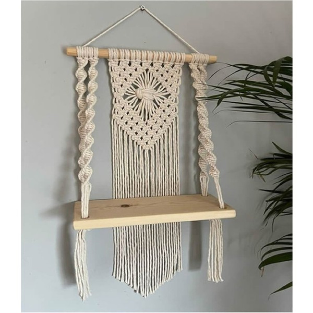 Bh Bohem Handmade Makrome Duvar Rafı B087 - Ekru - 70 Ev & Dekorasyon Aksesuarları Fiyatı