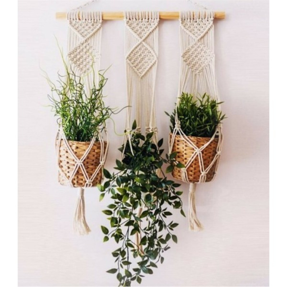 BH Bohem Handmade Makrome Saksılık 3'lü Saksı ve Aksesuarları Fiyatı