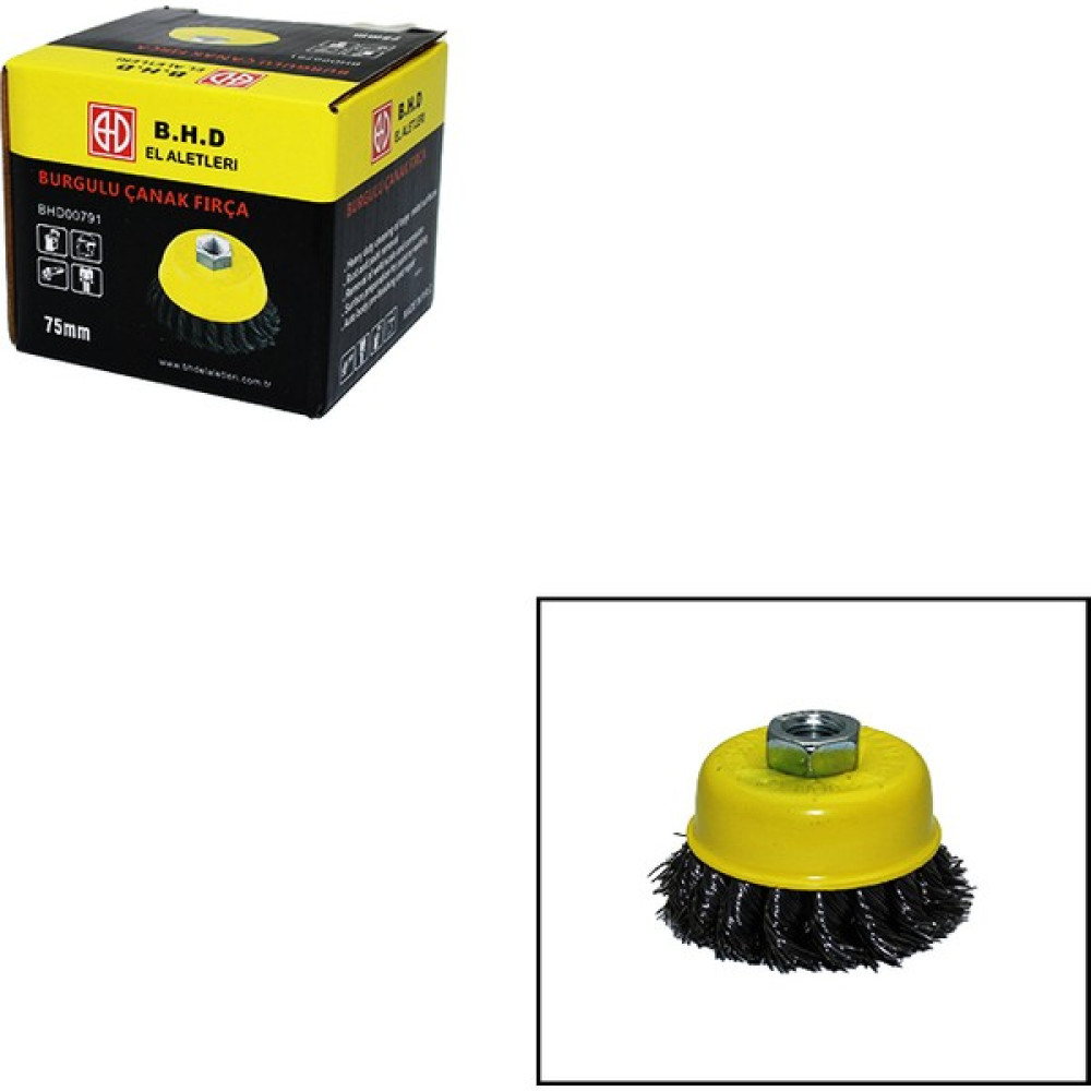 B.H.D TOOLS 75 mm Burgulu Çanak Fırça Oto Boyaları Fiyatı