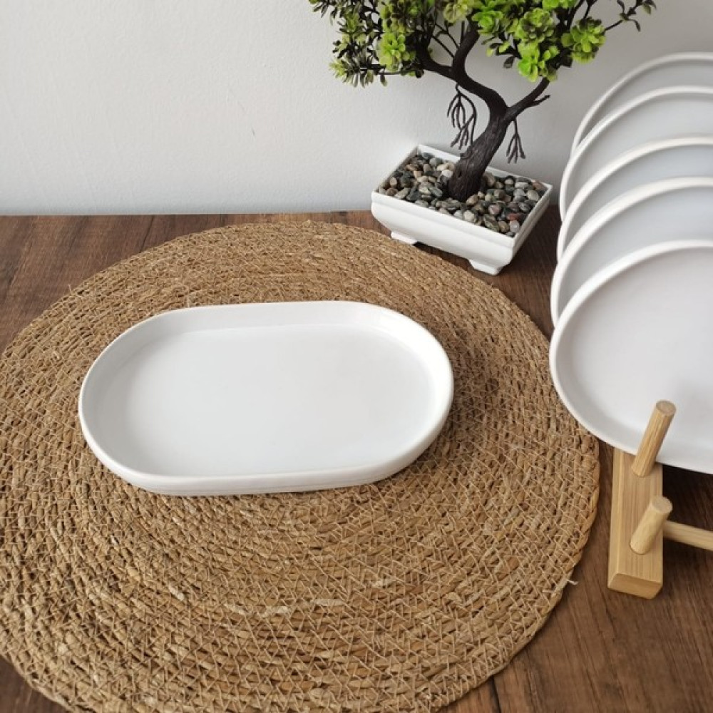Bi Bu Evim 6'lı 20X12 cm Beyaz Oval Şef Pasta & Tatlı Tabağı Mutfak Gereçleri Fiyatı