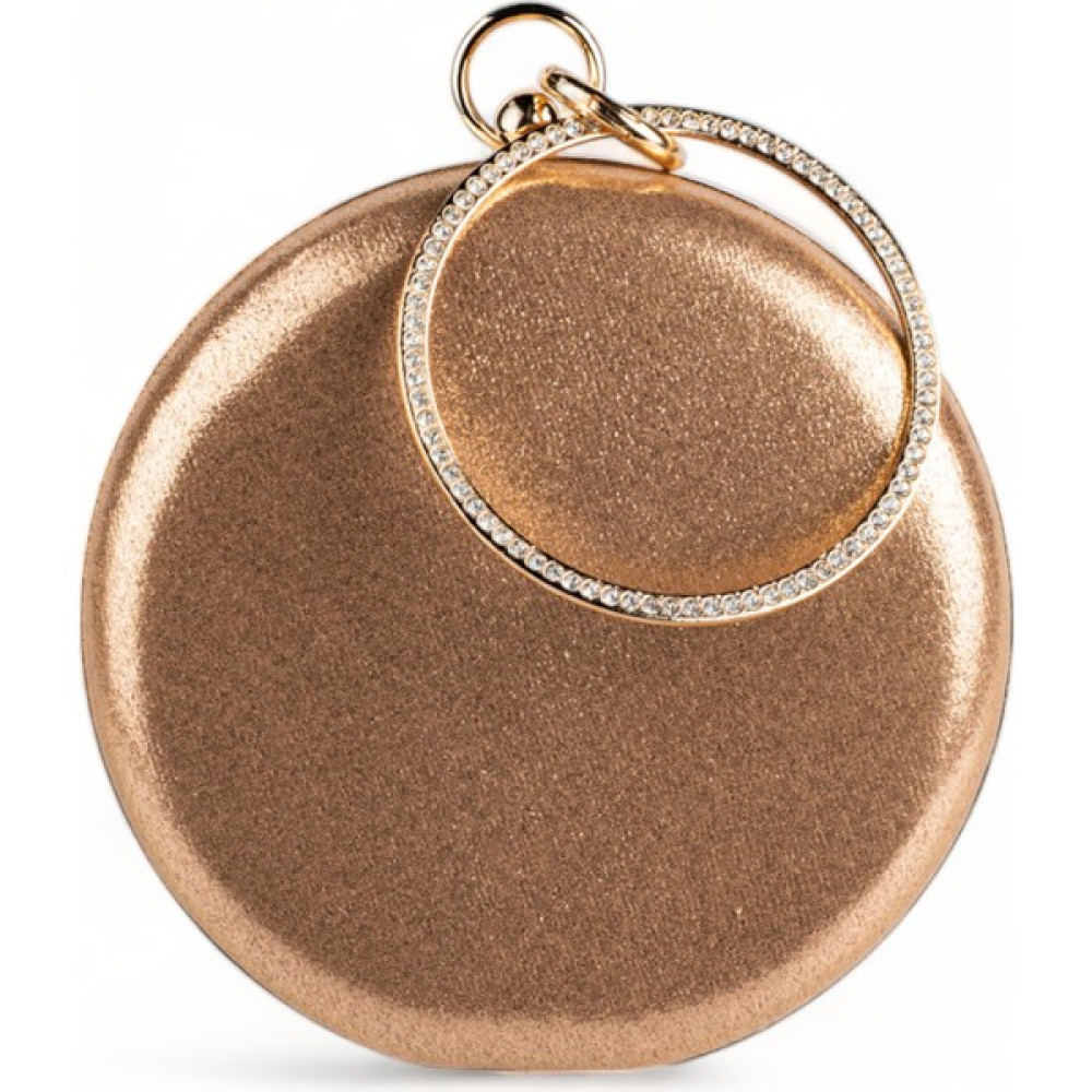 Bi Çanta Rose Gold Renk Taşlı Yuvarlak Metal Kasalı Bilezik Saplı Zincirli Kadın Abiye Çanta Abiye Çanta Fiyatı
