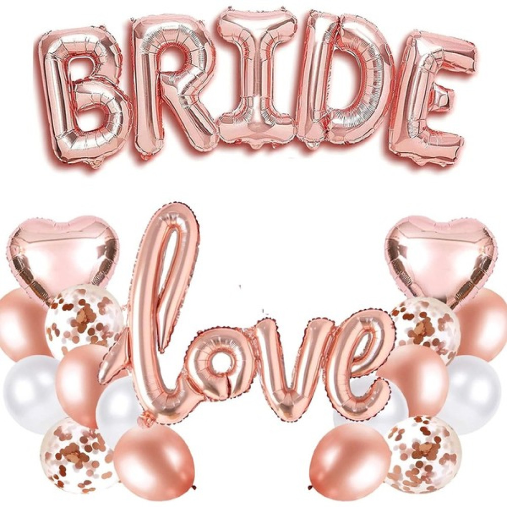 Bi Dolu Mutluluk Bride Balon , Tek Taş Yüzük ve Kalp Folyo Balonlu Rose Gold Set Oto Boyaları Fiyatı