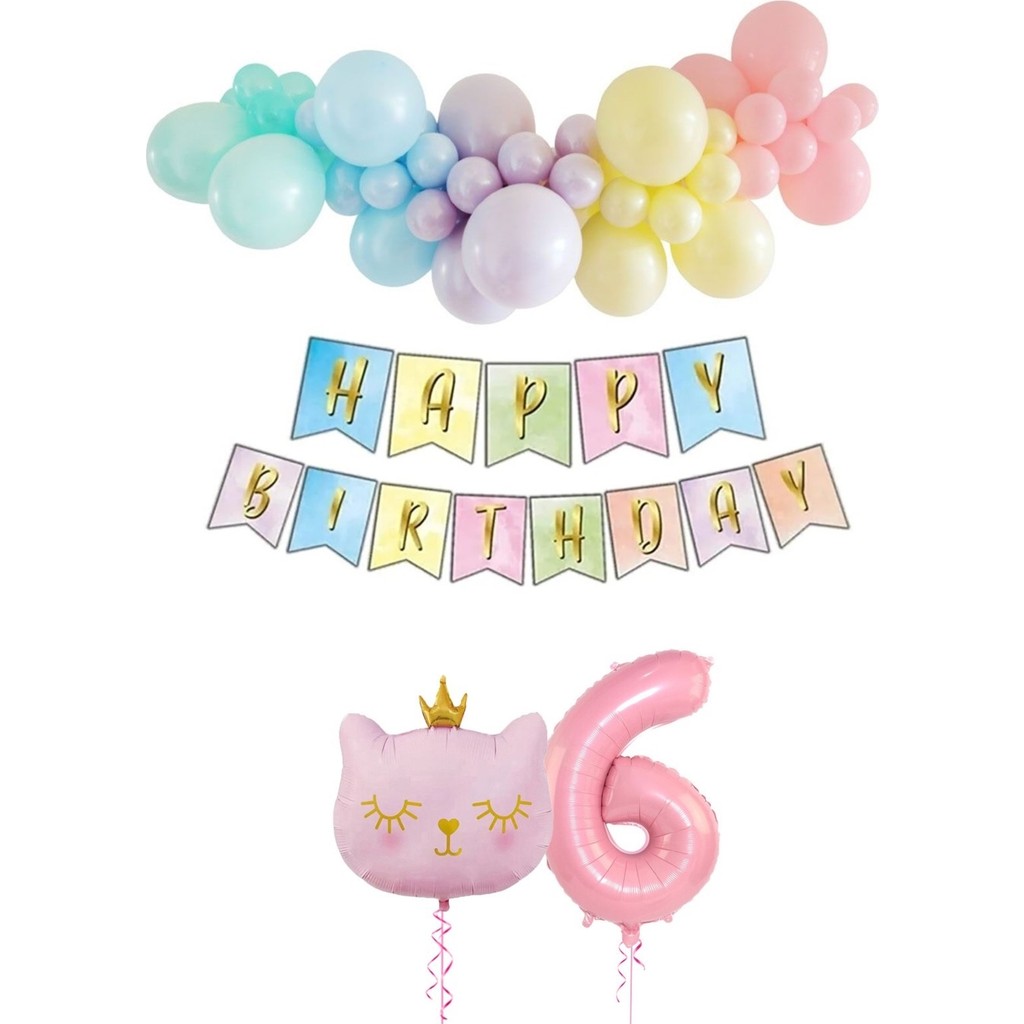 Bi Dolu Mutluluk Kedi Temalı Unicorn Doğum Günü Seti Makaron Balon Parti - 6 Evcil Hayvan Ürünleri Fiyatı
