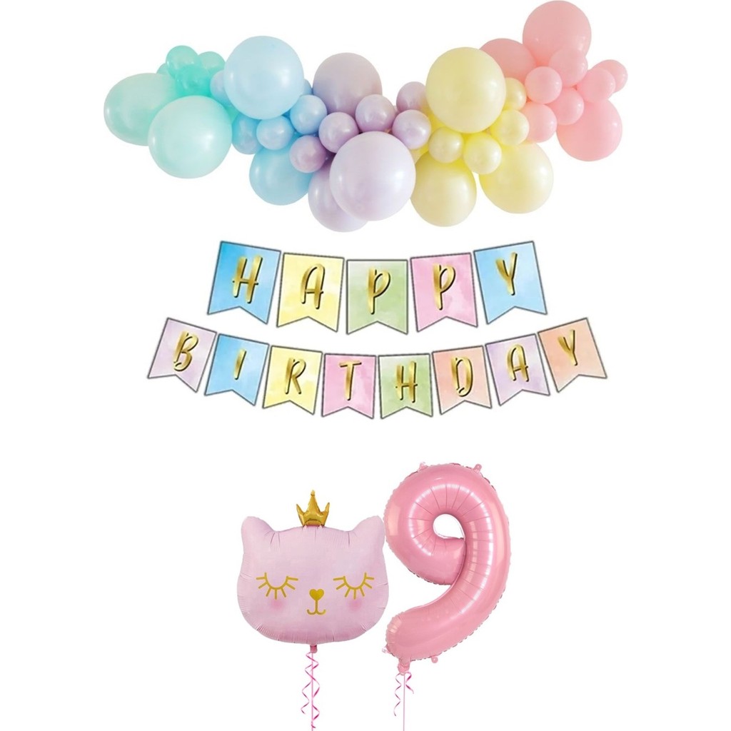 Bi Dolu Mutluluk Kedi Temalı Unicorn Doğum Günü Seti Makaron Balon Parti - 9 Evcil Hayvan Ürünleri Fiyatı